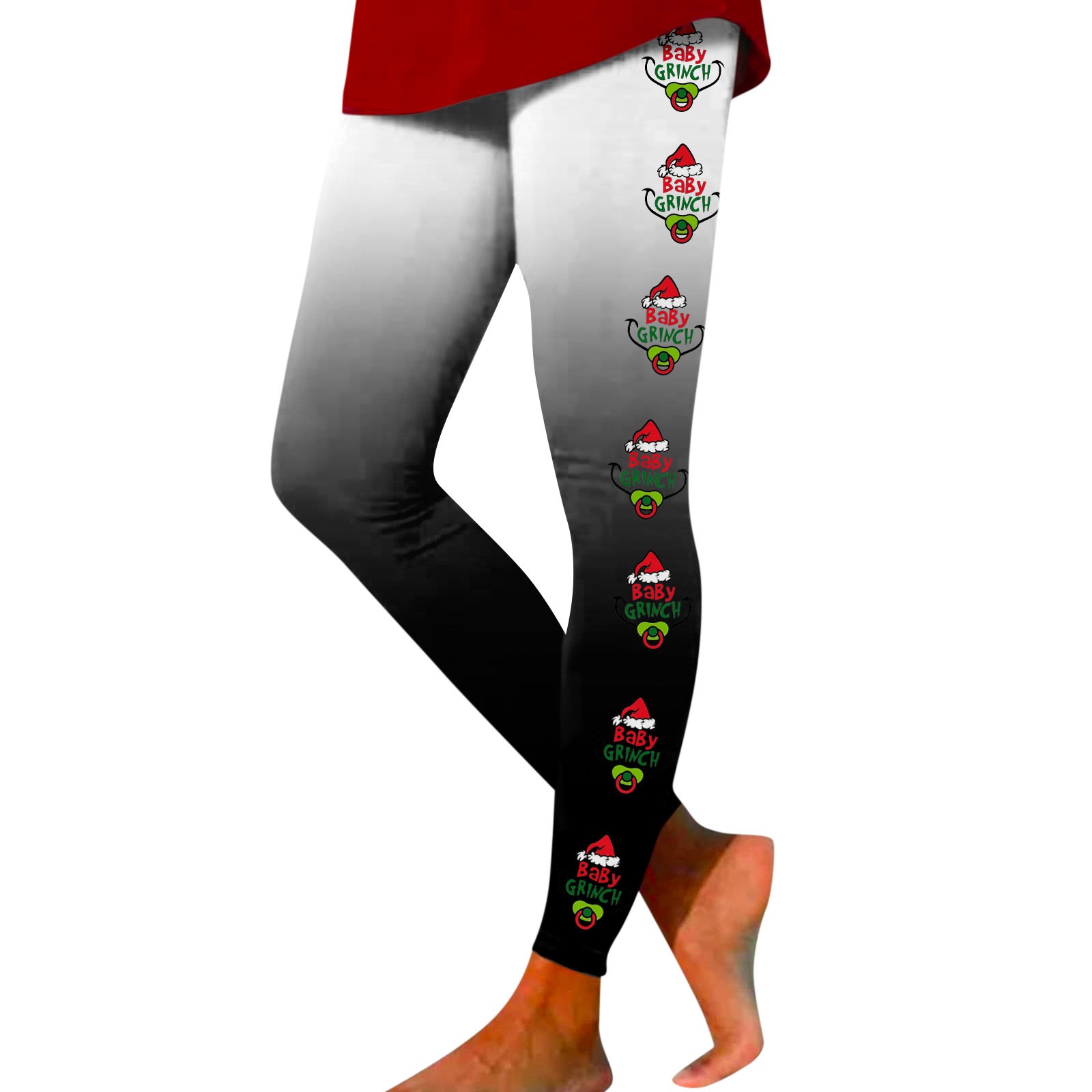 Grinch Sweatpants Christmas Grinch Printed Leggings Women's High Waist