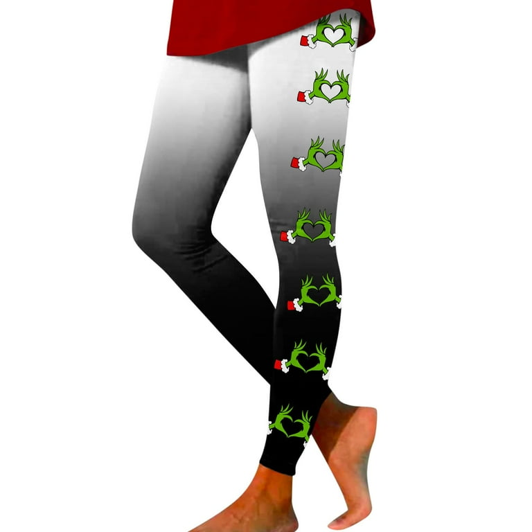 Grinch Sweatpants Christmas Grinch Printed Leggings Women s High Waist Quick Dry Running Tights Grinch Printed Training Compression Workout Pants Yoga Leggings Walmart