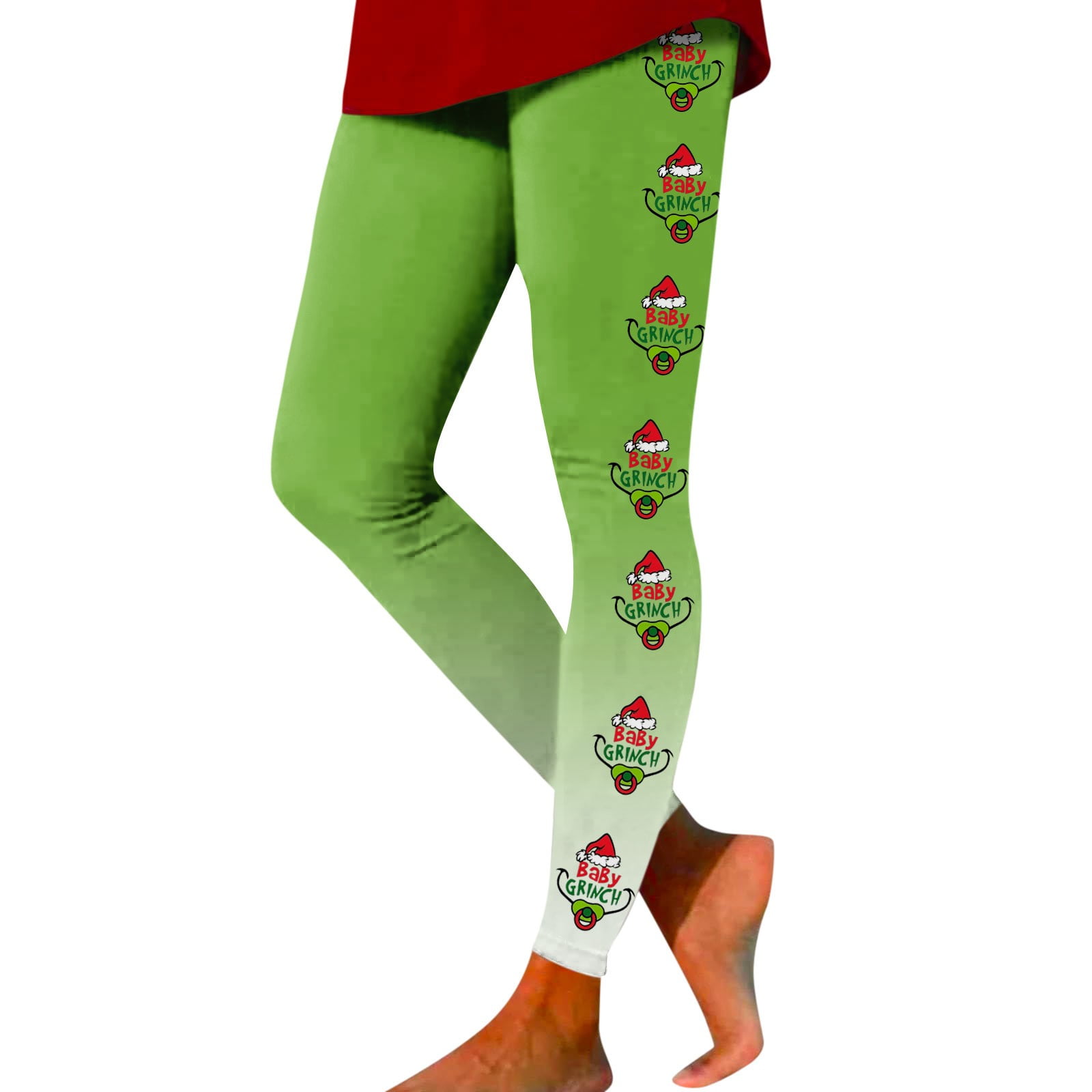 Grinch Sweatpants Christmas Grinch Printed Leggings Women's High Waist