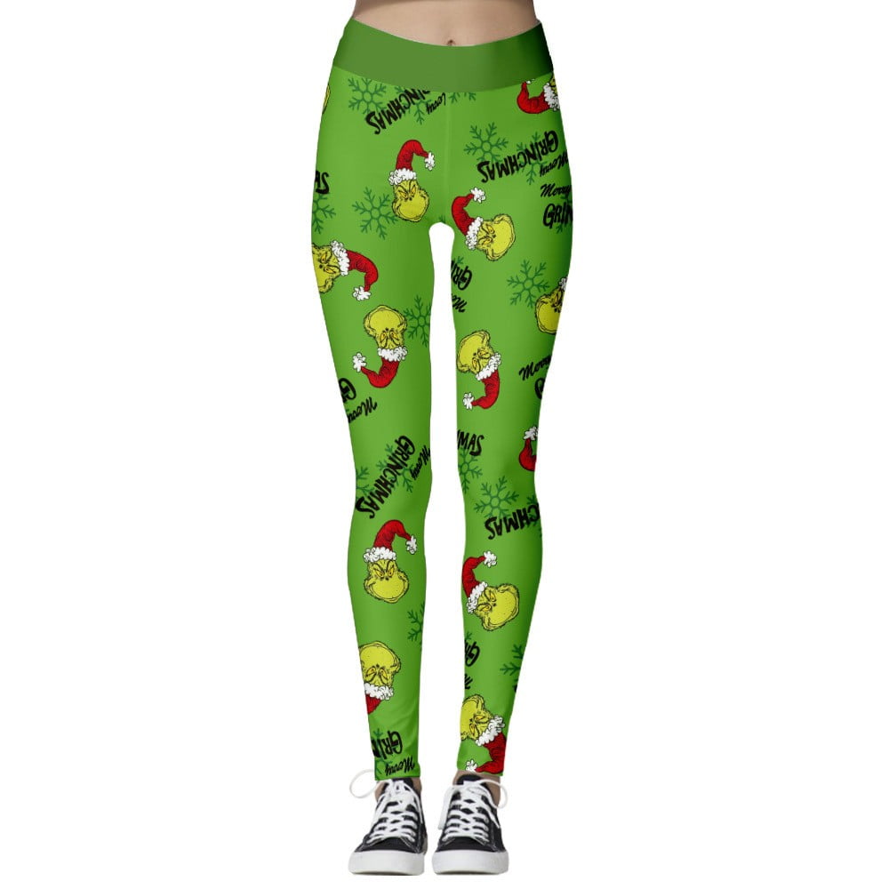 Grinch Sweatpants Christmas Grinch Printed Leggings Women's High Waist ...