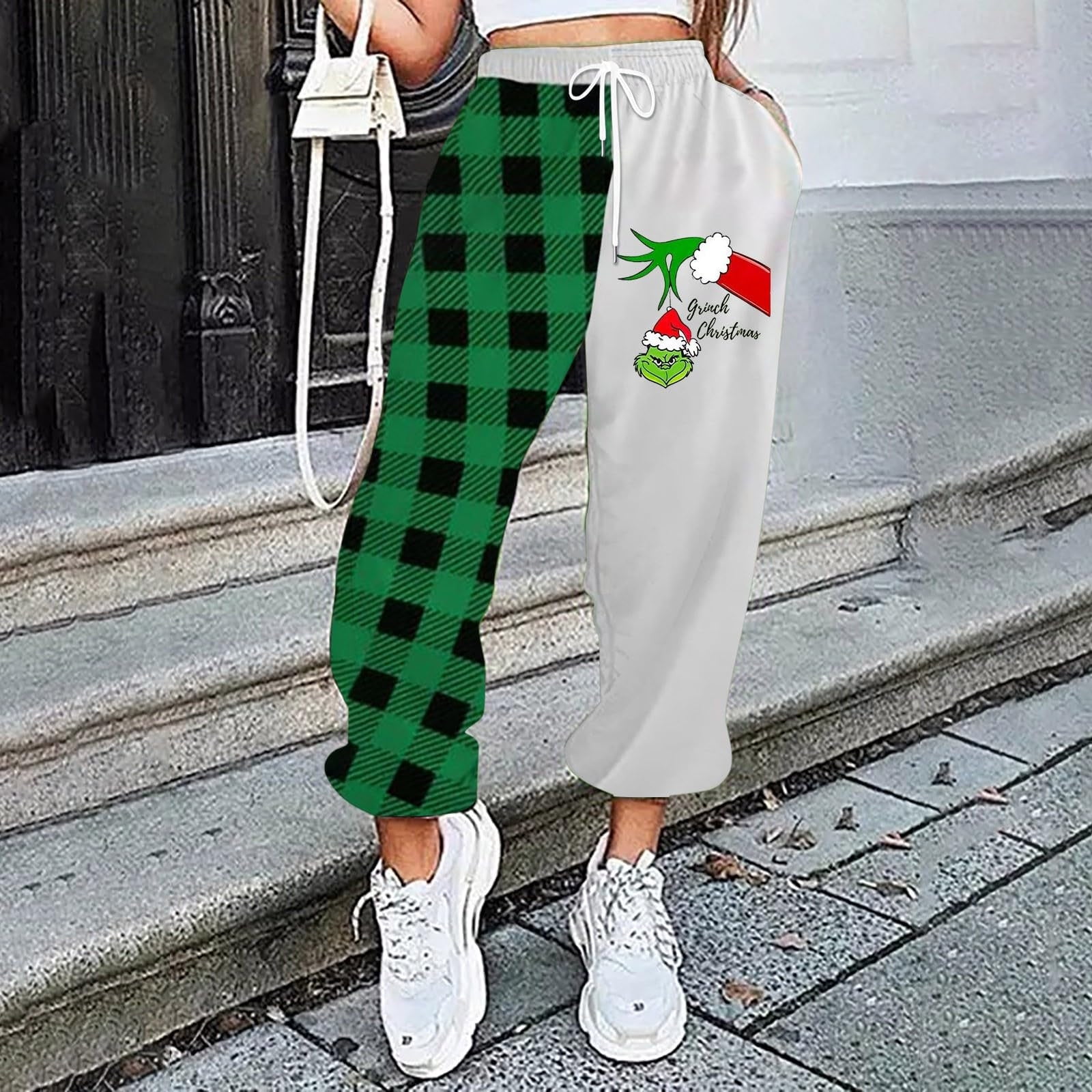 Grinch Sweatpants Christmas Sweatpants Cute Sweatpants Women s Fashion Christmas Grinch Print Slacks Drawstring Elasticated Waist Corset Trousers Red L Walmart