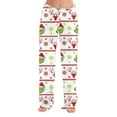 Grinch Sweatpants, Women Winter Plaid Grinch Pants Full Length Long