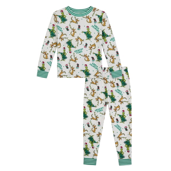 Grinch Toddler Long Sleeve Sleep Top and Sleep Pants, 2-Piece, Sizes 12M-5T