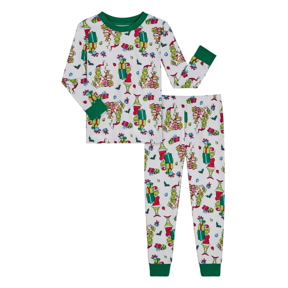 Grinch Toddler Long Sleeve Top and Pants Pajama Set, 2-Piece, Sizes 12M-5T