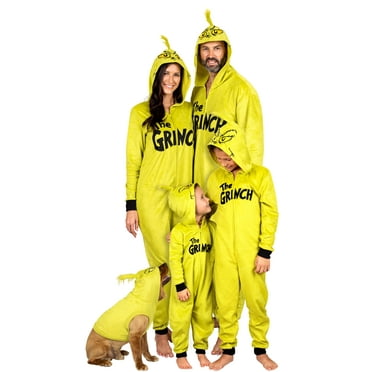 Grinch Toddlers Onesie Pajama with Hood Unisex Union Suit, Green, Size: 4T, Dr. Seuss