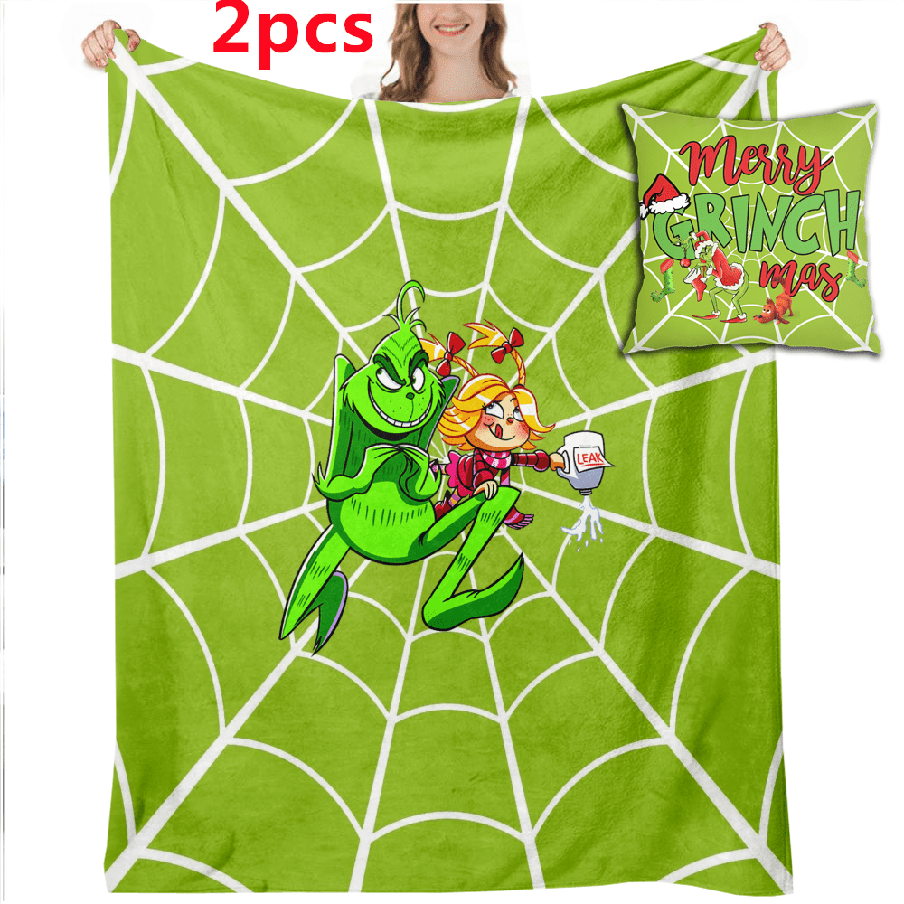 Grinch Warm and Fuzzy Blanket for Bed,Warm and Cozy Fuzzy Blanket,52x59