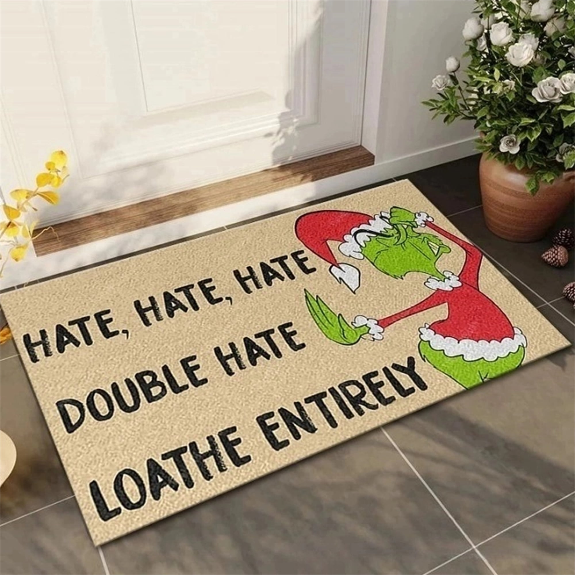 Grinch Mat,Grinch Door Mat, Grinch Christmas Door Mat Indoor