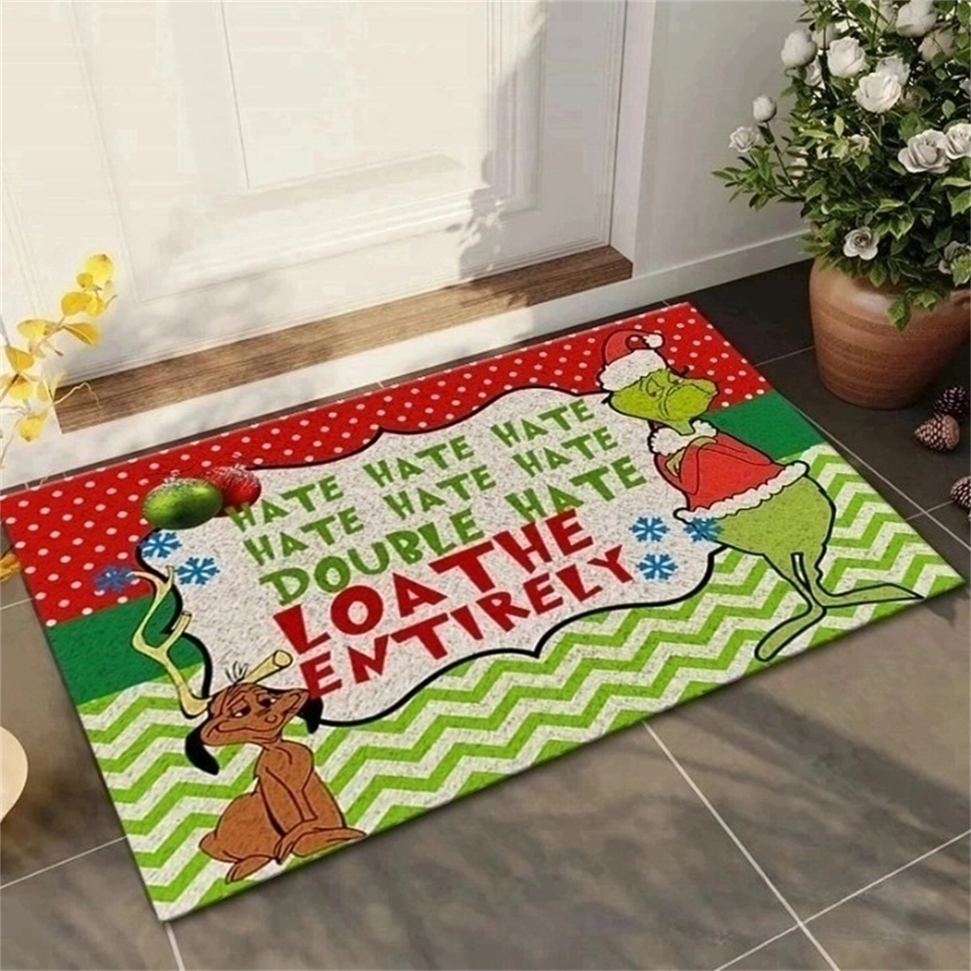 Grinch Mat,the Grinch Door Mat, Grinch Christmas Door Mat