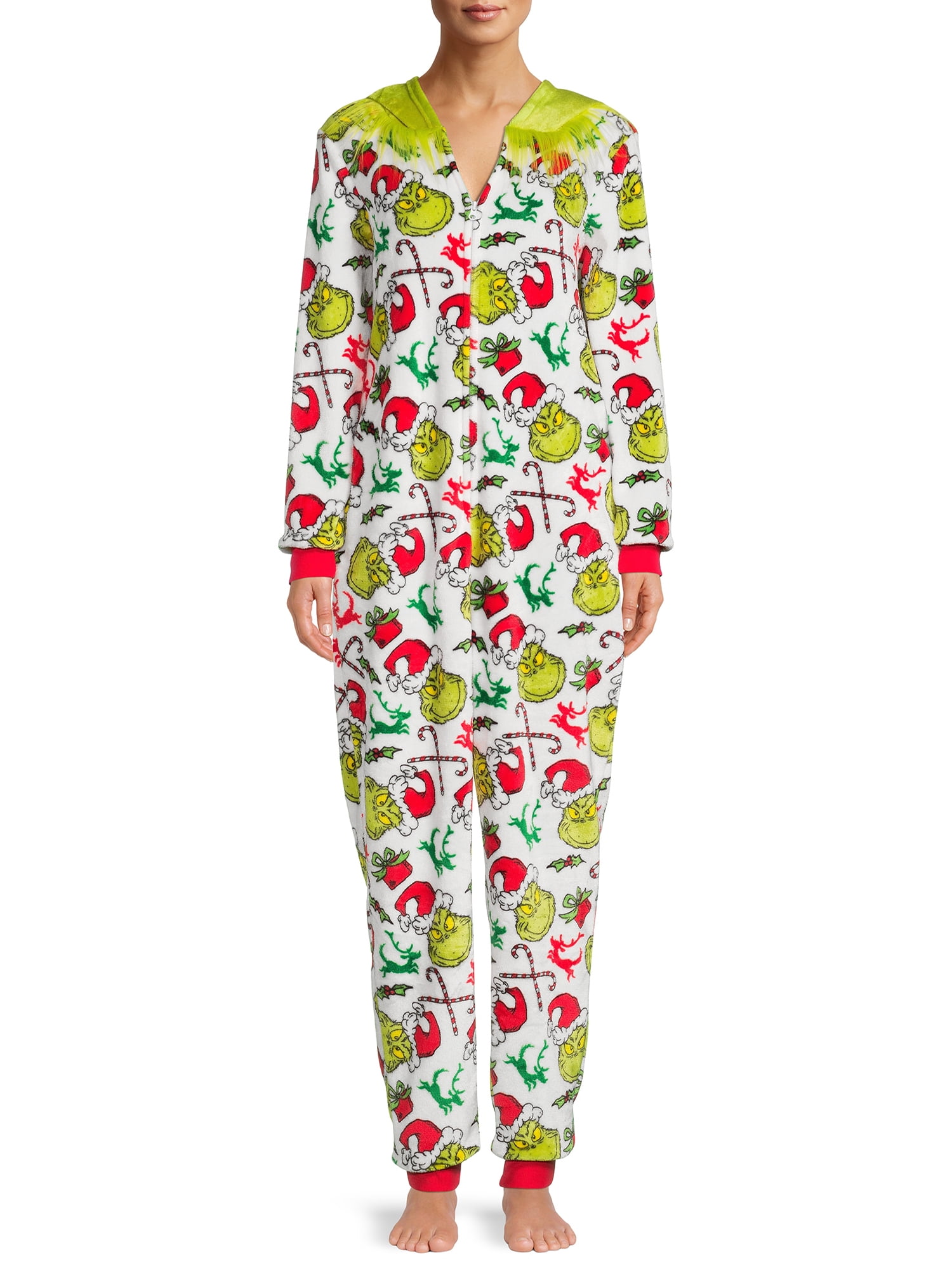 Free Shipping Grinch Women Aos Super Minky Union Suit with Pockets Walmart