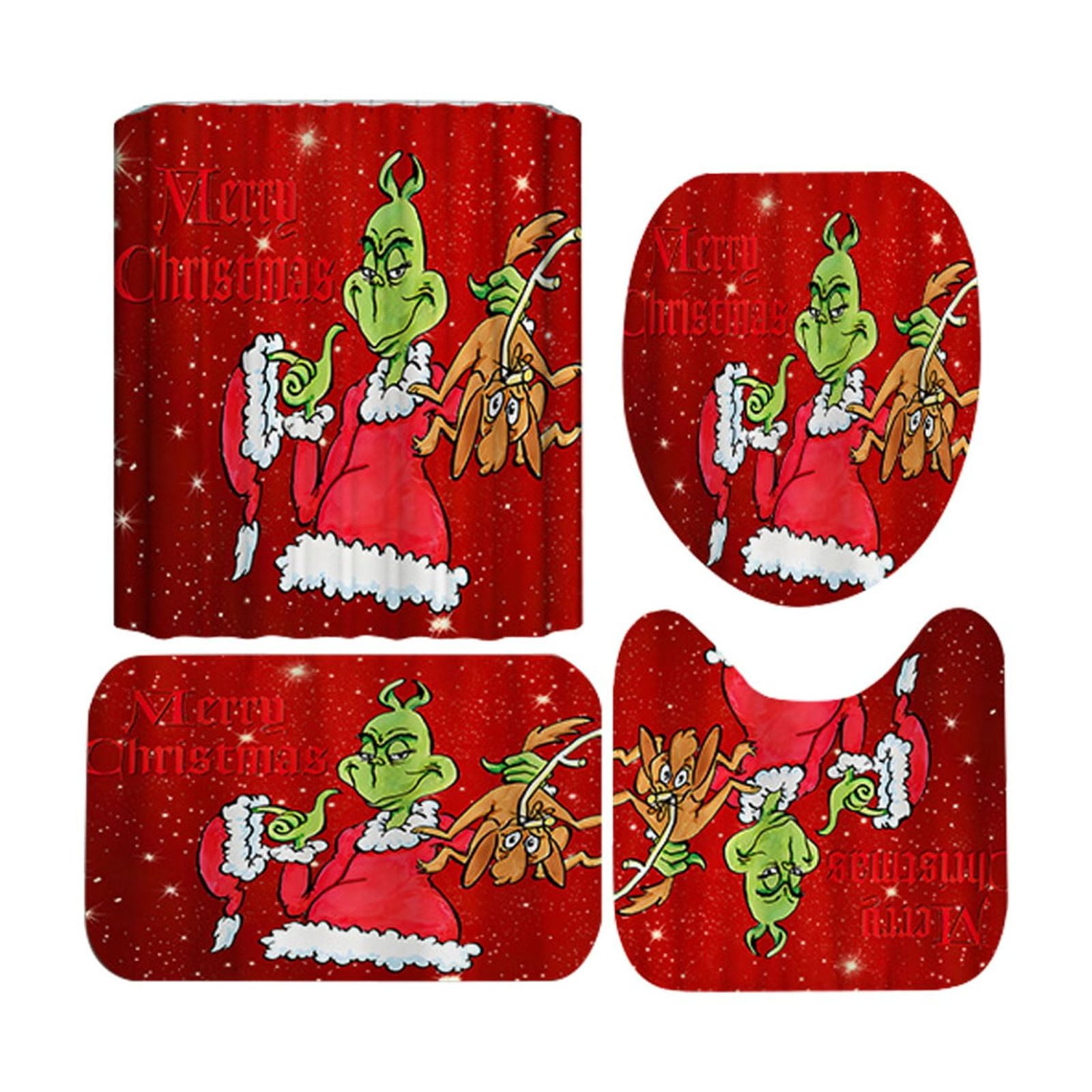 Grinch tree christmas Festive Holiday Bathroom Set with Shower Curtain ...