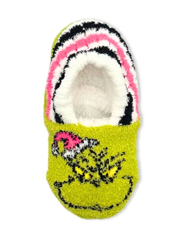 Grinch x Justice Girls Slipper Socks, 1-Pack, Sizes S/M-M/L