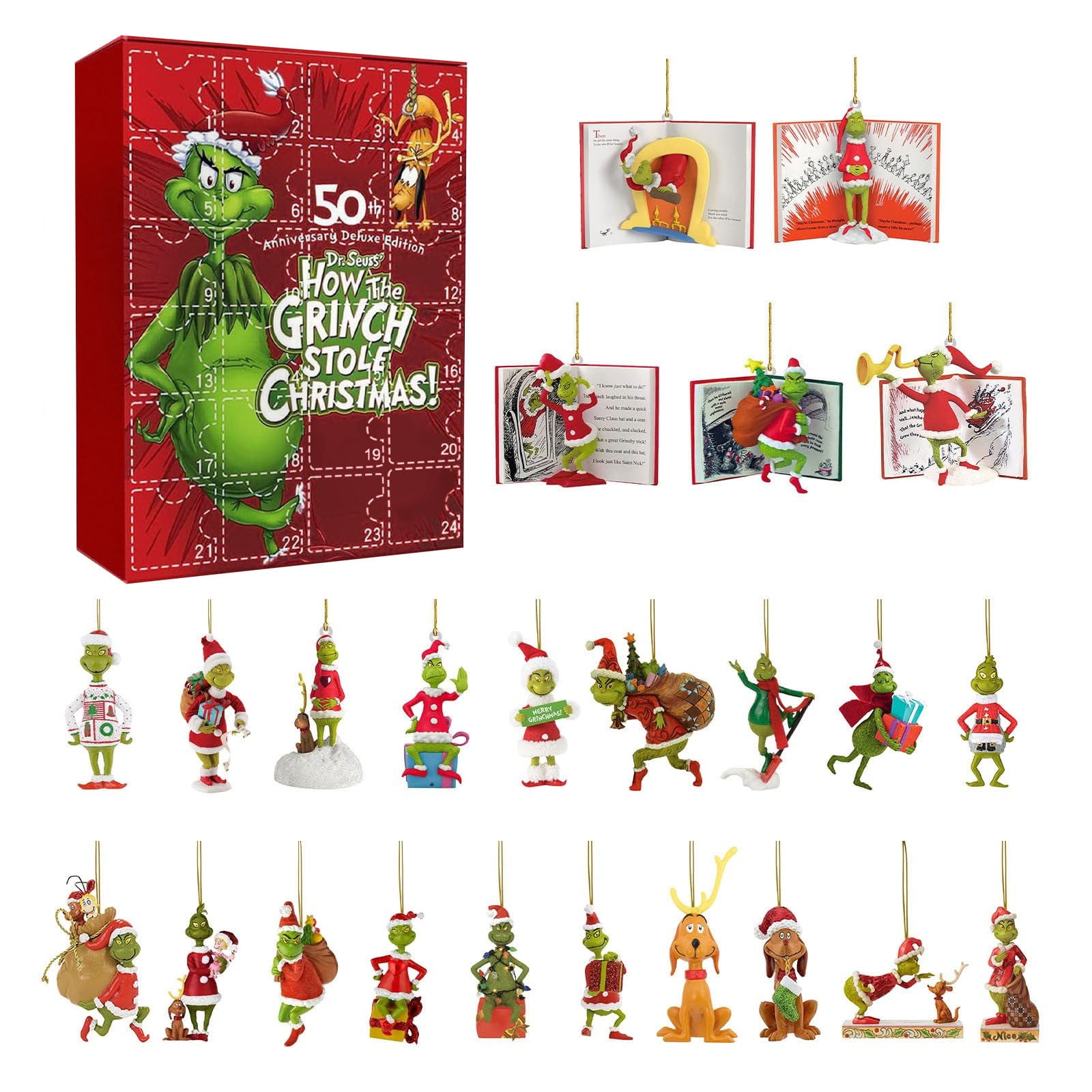 Grinches 2024 Holiday Advent Calendar Playset for Kids 24 Piece
