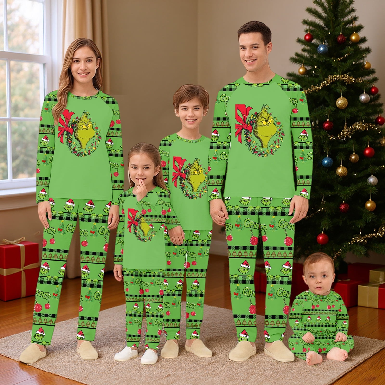 Grinchi Family Matching Christmas Pajamas Set for Holiday Mommy and Me ...