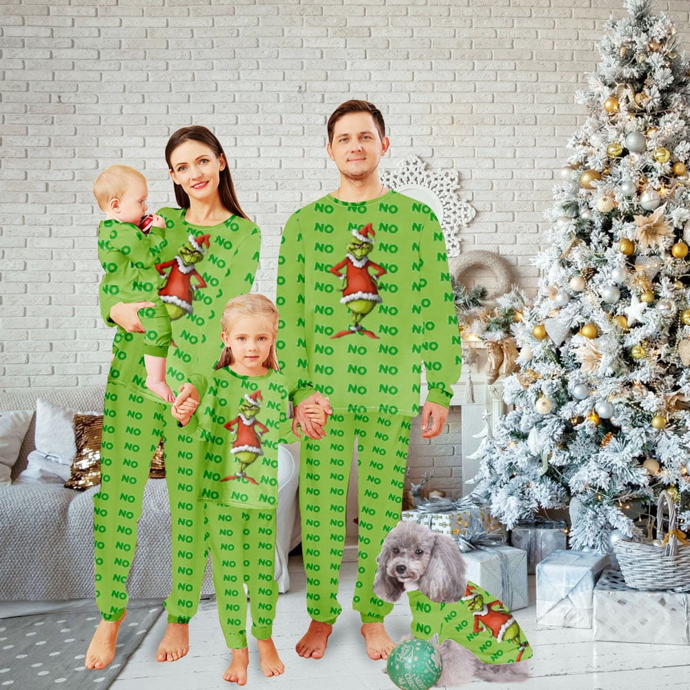 Grinchmas Family Matching Pajamas,Unisex Christmas PajamasChristmas