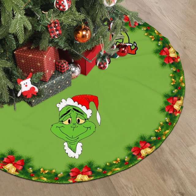 Grinchmas Xmas Tree Skirt,Nightmare Before Christmas Tree Skirt for