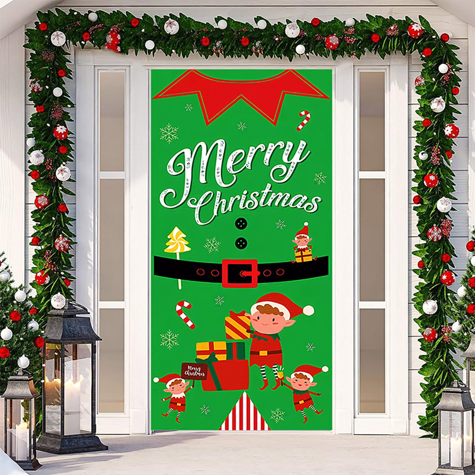 Grinchs Christmas Door Decorations Christmas Door Cover for Front Door