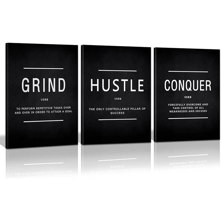 Wall Art - hot The Hustle Never Sleeps - Motivational