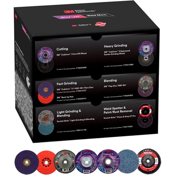 Grind Less Weld More Promo Kit, 67115, 4-1/2 in Discs, 16 Piece Welding Kit for Cutting, Grinding, Blending, Finishing, Rust Removal, Deburring