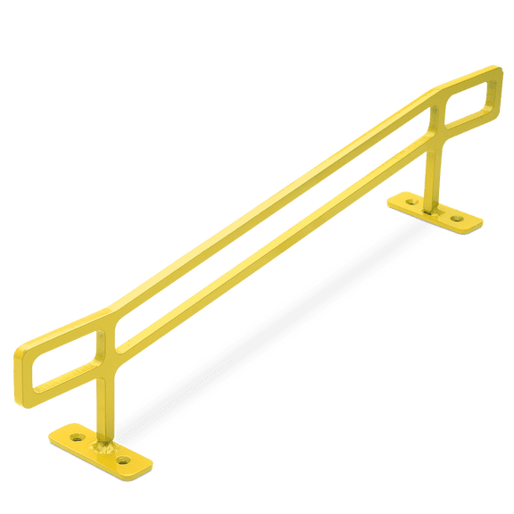 Grind Right Fingerboard Rail - Square 5 Stair Kink Rail Yellow Mini Skateboard Trick Rail