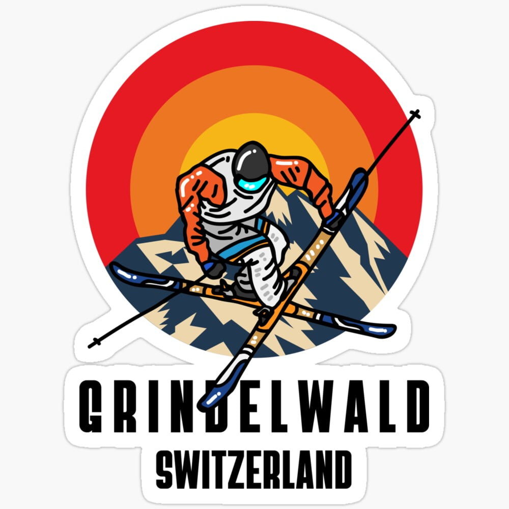 Grindelwald Switzerland Ski Sticker Phone Decal Water Bottle Stickers ...