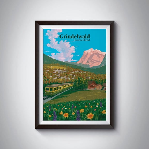 Grindelwald Switzerland Swiss Alps Eiger Monch Artwork Unframed Paper Print