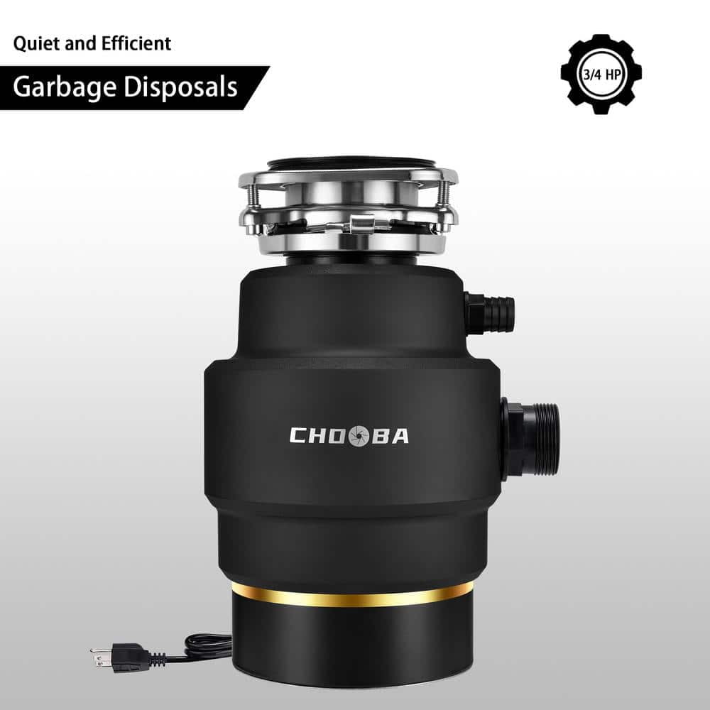 3/4 HP Black Stainless Steel Continuous Feed Garbage Disposal