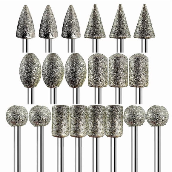 Grinder Bits for -Tool Accessories, 20Pcs, 1/8Inch Shank, 120-Grit, Rotary Tool Bits for Stone Glass Resin