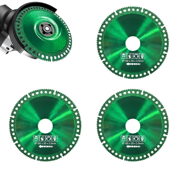 Grinder Cutting Wheel: Ultra-Fine 4-inch Circular Disc, 2025 New Version, Indestructible Disc 2.0 for Angle Grinder Model 100 (3 Green)
