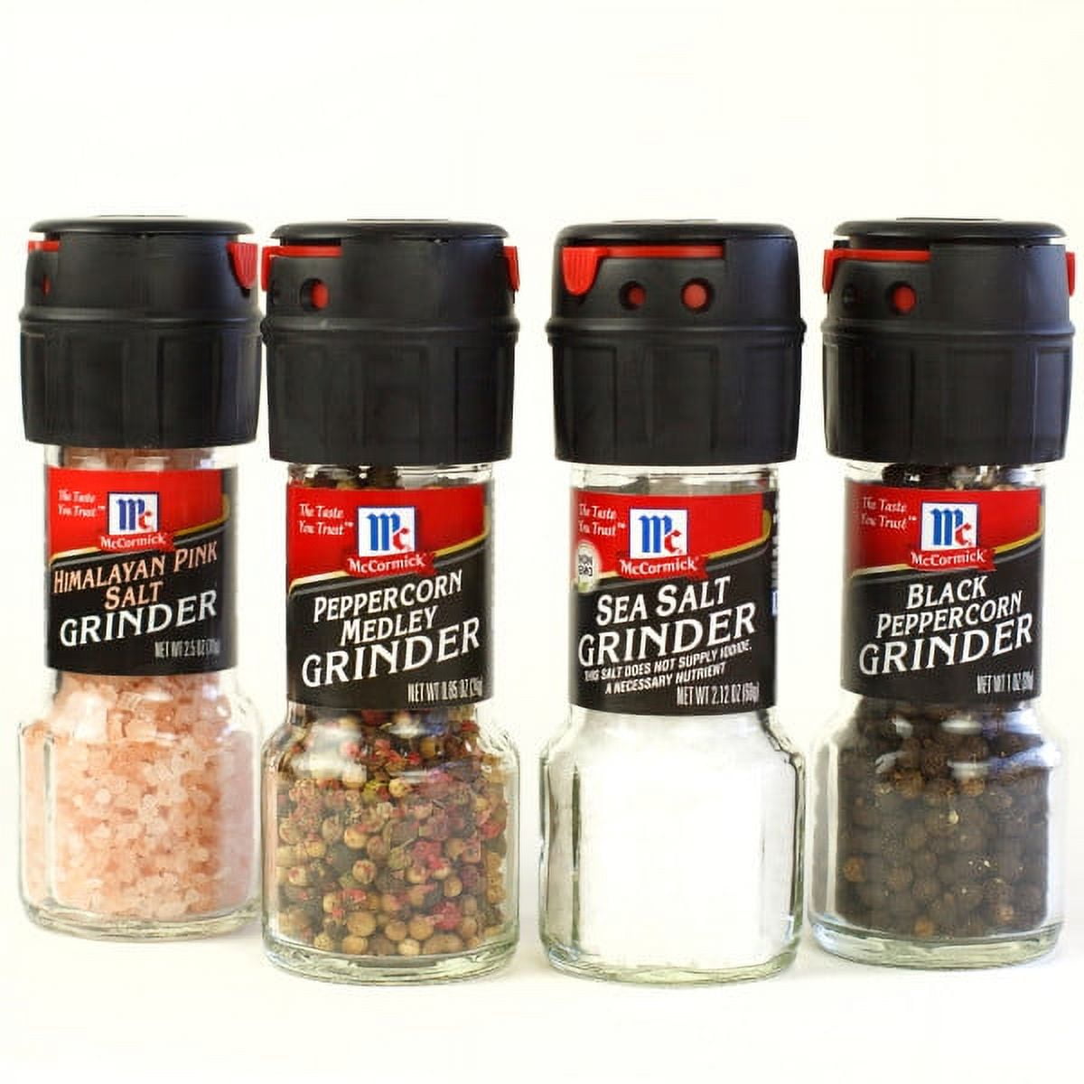 4-Piece Salt and Pepper Grinder Variety Pack