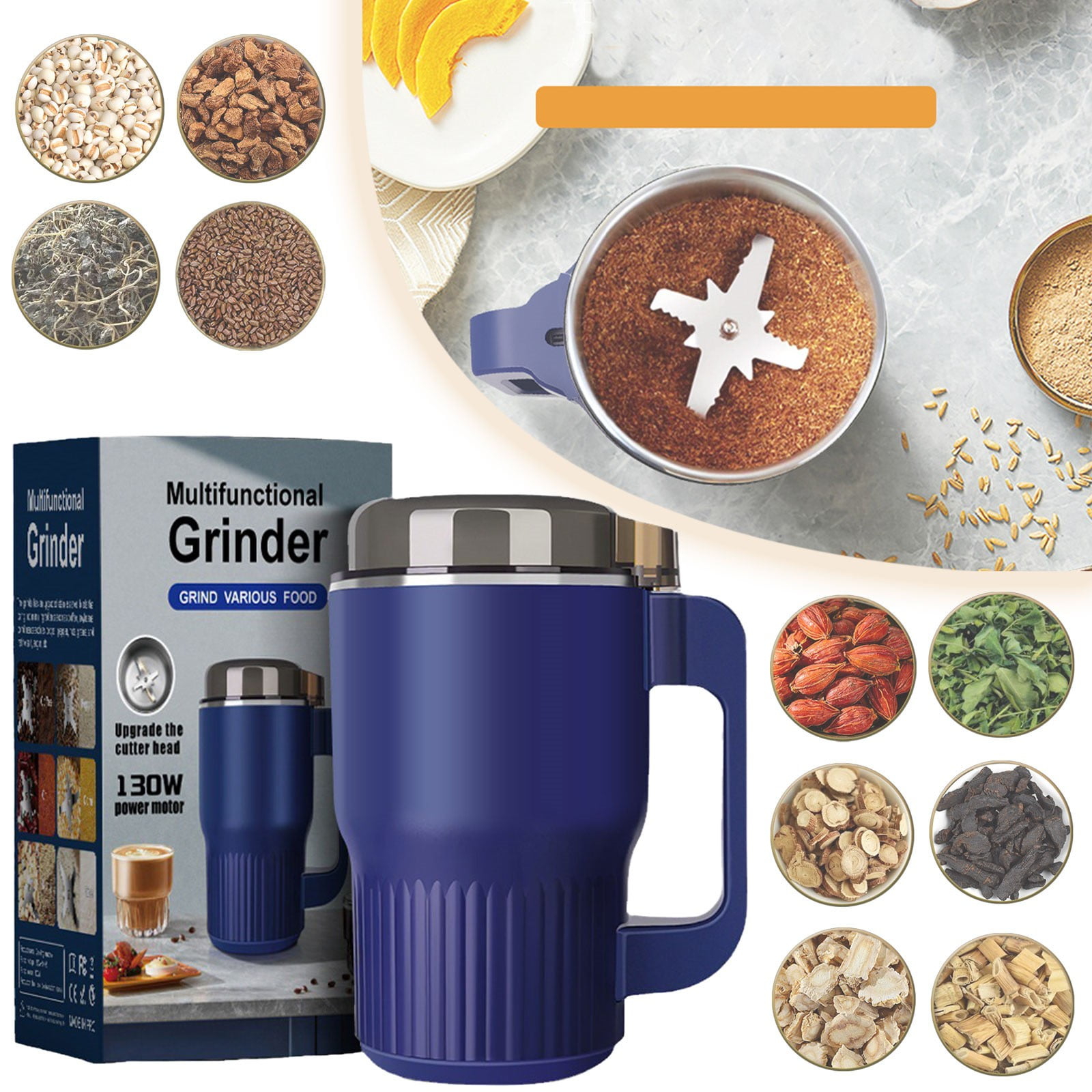 Grinder & Powder Crusher Compact Home Grinding Machine For Herbs And Grains Small Multifunctional Processor,Food Blender
