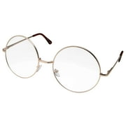 grinderPUNCH Round Circle Metal Frame Clear Lens Non-Prescription Men Women Adult Glasses