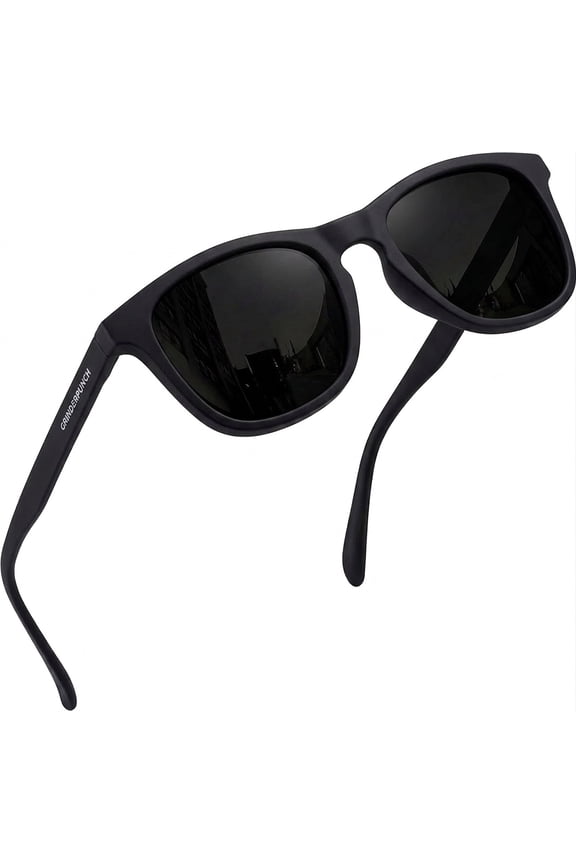 Polarized Super Dark Sunglasses Women Men Black Out Shades Retro Trendy Sun Glasses UV400 Protection - Black Superdark