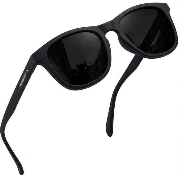 GrinderPUNCH Polarized Super Dark Sunglasses Women Men Black Out Shades Retro Trendy Sun Glasses UV400 Protection - Black Superdark