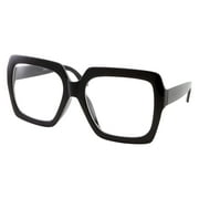 GrinderPUNCH Thick Chunky XL Square Oversized Clear Lens Glasses Unisex Costume and Fashion