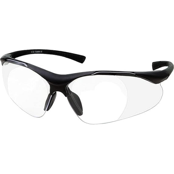 GRINDERPUNCH Full Lens Magnification Safety Glasses Readers ANSI Z87 Impact Resistant Diopter Magnifying Reading Glasses - 1.00
