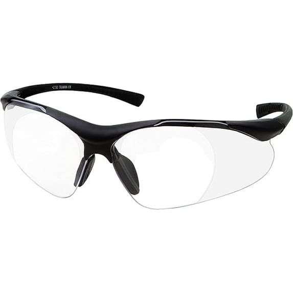 GRINDERPUNCH Full Lens Magnification Safety Glasses Readers ANSI Z87 Impact Resistant Diopter Magnifying Reading Glasses - 1.00