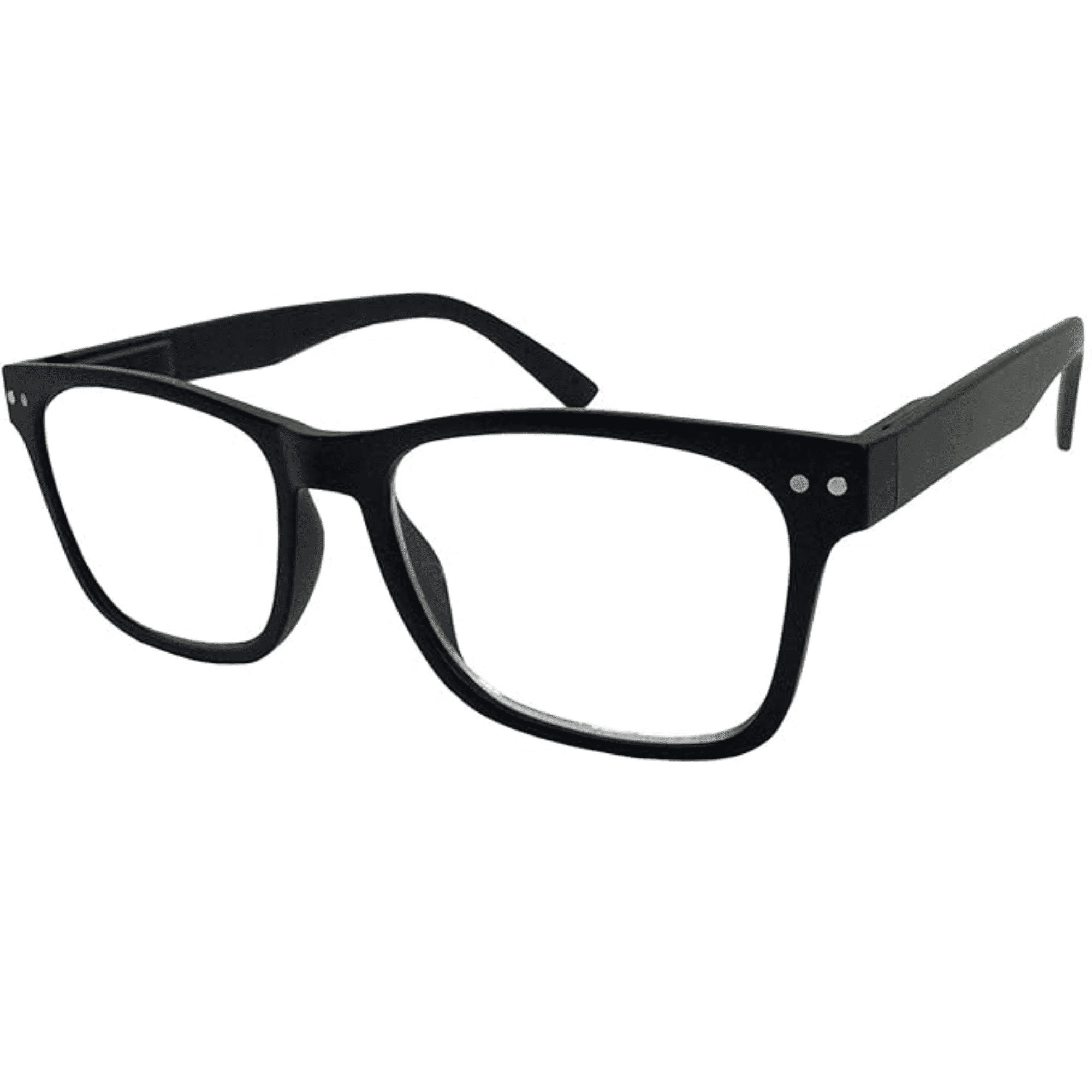 Grinderpunch Blue Light Blocking Reading Glasses for Men and Women, Retro Computer Readers, Black, 2.50
