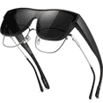 thumbnail image 1 of Grinderpunch Cover-Ups Black Fit Over Sunglasses - Wrap Around Sunglasses - People Who Wear Prescription Glasses in the Sun - Black, 1 of 7