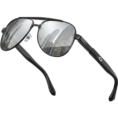Grinderpunch Polarized Aviator Sunglasses Men Women Retro Vintage Pilot Sun Glasses UV400 Protection - Gloss Silver