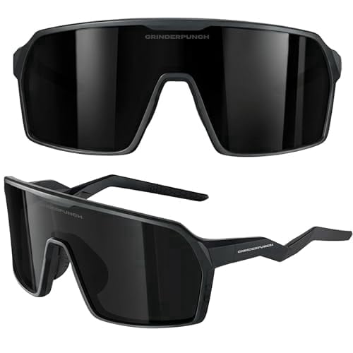 Grinderpunch Polarized Sports Sunglasses Cycling Baseball Running Ski Softball Fishing Pickleball Glasses Men Women - Black