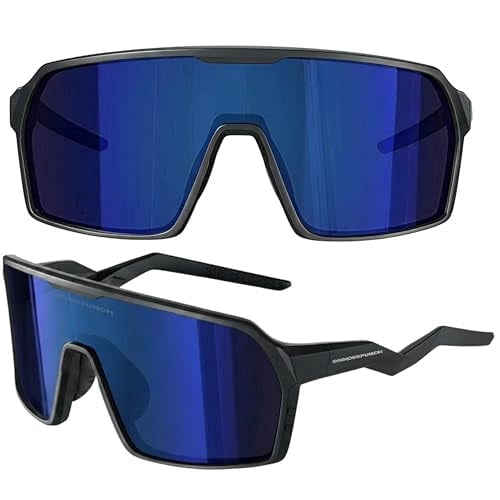 Grinderpunch Polarized Sports Sunglasses for Men Women UV Protection Shades for Baseball Running Cycling Skiing & Pickleball - Blue
