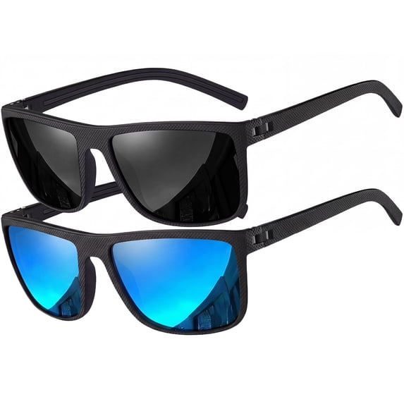 Grinderpunch Polarized Square Sunglasses for Men Black Designer Polarized Sunglasses Trendy Shades Sunglasses For Men UV 400