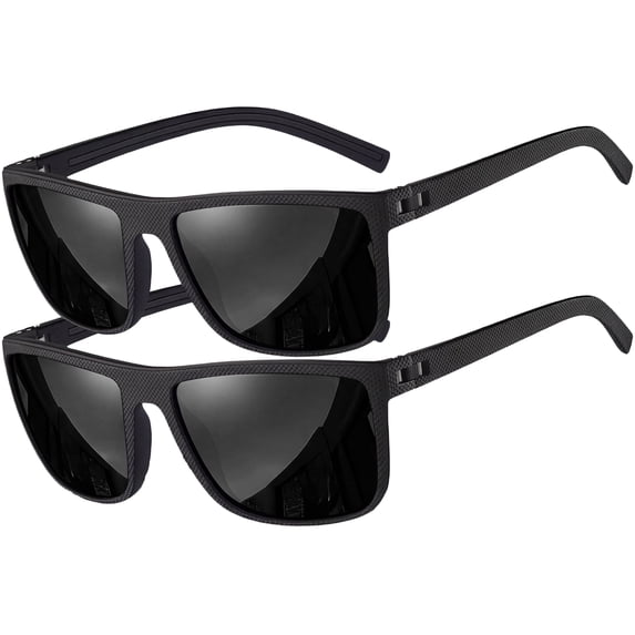 Grinderpunch Polarized Square Sunglasses for Men Black Designer Polarized Sunglasses Trendy Shades Sunglasses for Men UV 400