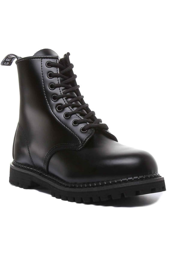 Cedric CS Unisex 8 Eyelet Lace Up Ankle Boot In Black Size 7F