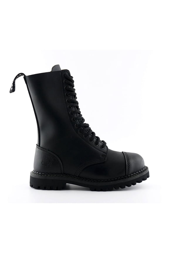 Herald CS Unisex 14 Eyelet Lace Up Steel Toe Leather Boot In Black Size 10M