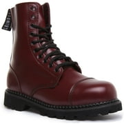 Grinders Hunter Mens 10 Eyelet Lace Up Leather Ankle Boot In Cherry Size 11