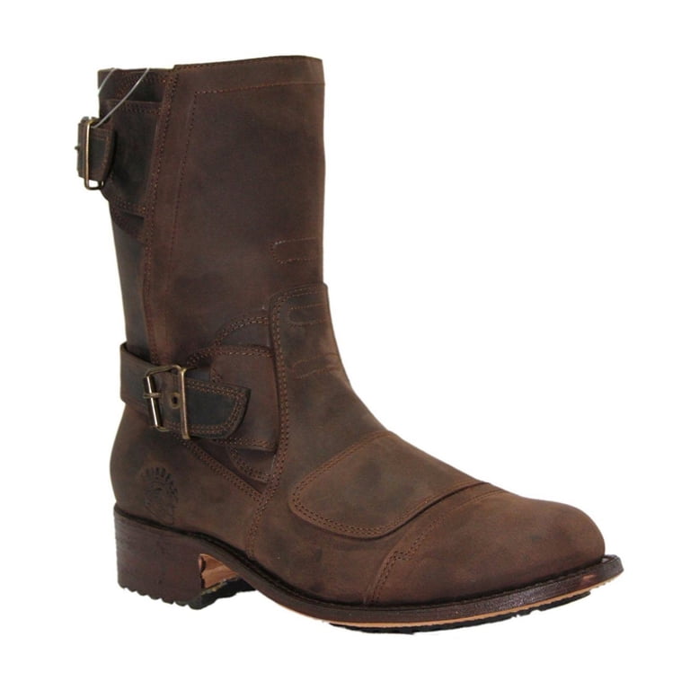 Grinders Mens Black Leather Cowboy Boots-Route 66 - Walmart.com display picture 3
