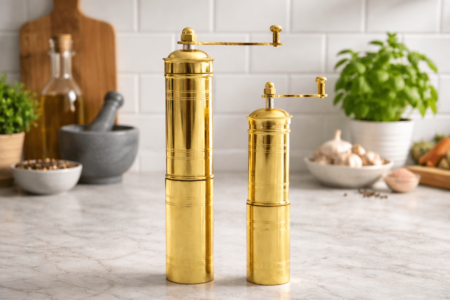 Grinders Set of 2 , Coffee Grinder, Refillable Turkish Style Mill, Pepper Grinder,Manual Coffee Mill, Turkish Coffee Mill, Manual Grinder