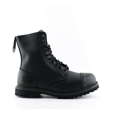 Grinders Unisex Black Military Punk Boots-Stag CS