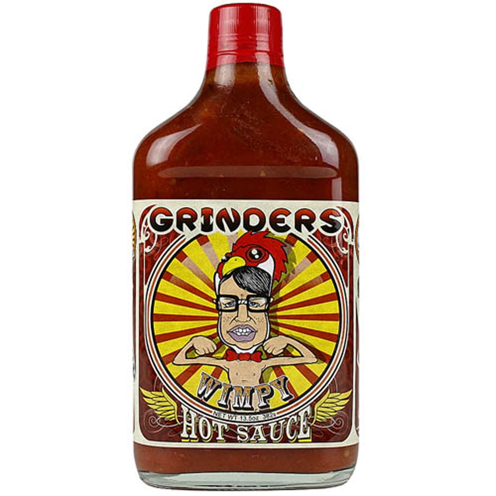 Grinders Wimpy Hot Sauce 13.5 oz. Bottle Sweet with Heat Mango & Garlic